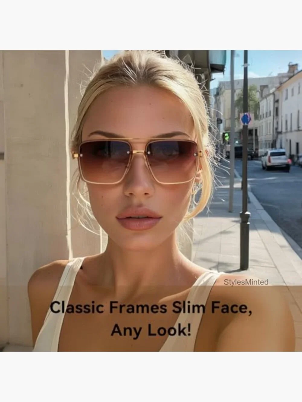 Oversized Square Aviator Sunglasses for Men Women UV400 Protection